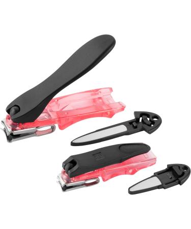 ZWILLING nail clippers gift set 2 pieces with nail catcher and integrated nail file extra sharp and durable red