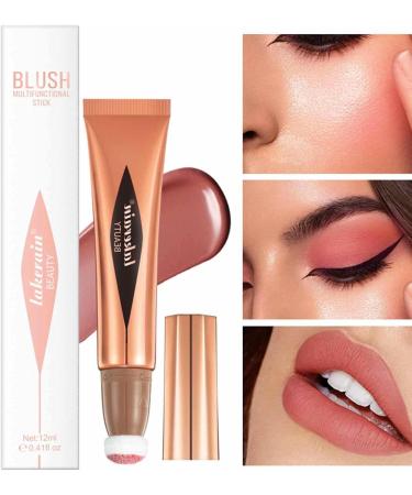 Blush Highlighter Stick | Creamy 3 in 1 Multi-Stick Sharpening Stick Highlighter Contouring Shimmer Liquid Powder Waterproof Light Face Cosmetics Rowces Liquid Blush 02# - Buy Online on GoSupps.com
