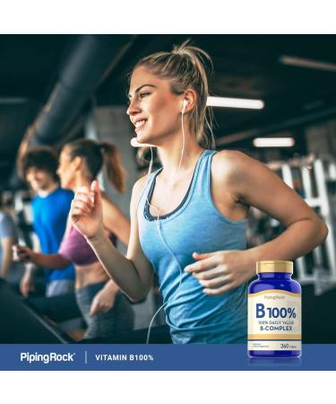 Piping Rock Vitamin B-100 Complex - 360 Vegetarian Tablets | Non-GMO & Gluten Free - Buy Online on GoSupps.com