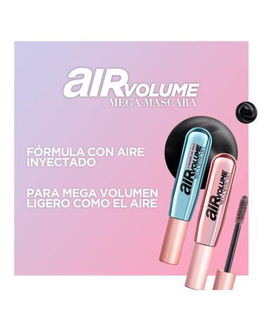 L'Oreal Paris Air Volume Mega Mascara - Lightweight Waterproof Volumizing Mascara - 0.3 Fl Oz - Buy Online on GoSupps.com