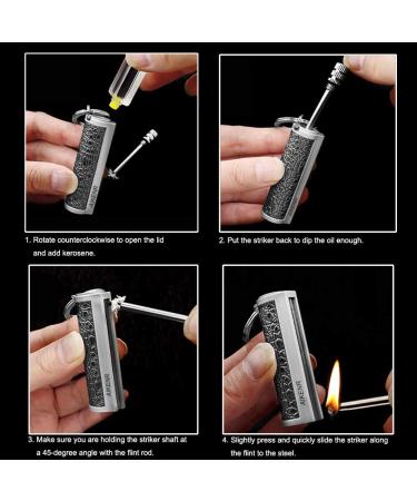 AIKENR Permanent Match Keychain - Waterproof Flint Metal Fire Starter for Outdoor Camping | Emergency Survival Tool - Buy Online on GoSupps.com