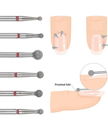 Lusofie 6Pcs Nail Drill Bits for Cuticle Clean and Gel Polishing - Professional Safety Cuticle Bits for Electric Nail File - 3/32'' Manicure & Pedicure Tools - Buy Online on GoSupps.com