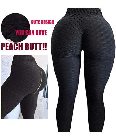 AGROSTE Women's High Waist Yoga Pants | Tummy Control Workout Leggings | Butt Lifting Textured Booty Tights | 3X-Large (Black) - Buy Online on GoSupps.com