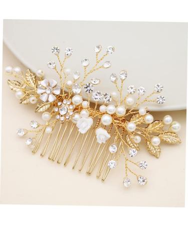 Didiseaon Tiara Pearl Hair Comb Crystal Headpiece Bridal Headwear Rhinestone Comb Flower Hair Jewelry Bride Flowers Hair Accessories - Buy Online on GoSupps.com