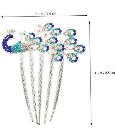 Diamond Phoenix Hair Comb crystal hair clips Bridesmaid Hair Comb pearl wedding headpiece flower hair comb hair jewels for women Blue Hair Comb wedding clip alloy rhinestones Miss - Buy Online on GoSupps.com