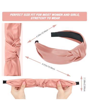 6 PCS Welltop Wide PU Leather Knotted Headbands for Women - Fashionable Non-Slip Hair Accessories for Girls - Buy Online on GoSupps.com