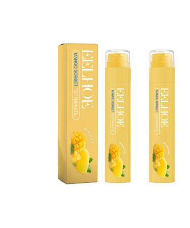 Small toothpaste fruity taste bright white toothpaste fresh breath lightening toothpaste stain removal (mango taste 2stk) mango taste 2Stk