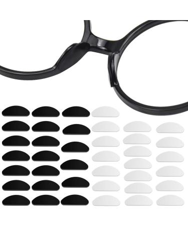 20 Pairs Self-Adhesive Silicone Nose Pads for Glasses - Slipproof D Shape Transparent & Black Accessories - Buy Online on GoSupps.com
