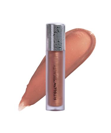 FITGLOW Beauty Lip Colour Serum | Hydrating Lip Gloss | Plumping Anti-Aging Lip Treatment | Natural Shine with Pomegranate Sterols & Collagen | Buildable Color for Dry Chapped Lips | Gleam - 10g Gleam - Beige Nude