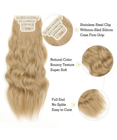 Buy Yddm Butter Blonde Wavy Clip-In Hair Extensions - 24 Inch (4pcs) | Affordable Synthetic Hair for Women - Buy Online on GoSupps.com