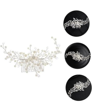 FRCOLOR 1 Pc Hair Comb Hair Side Combs Rhinestone Flower Clips Handmade Hair Decor Hairpins Clip Wedding Pearl Hair Pin Alloy European and American Bride Accessories - Buy Online on GoSupps.com