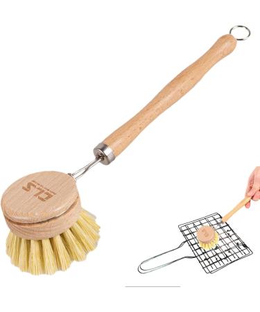 Dish Scrub Brush - Kitchen Scrub Brush | Solid Dish Scrubber Brush with Wear-Resistant Sisal Material Bristles and Design for Pot Ruftup - Buy Online on GoSupps.com