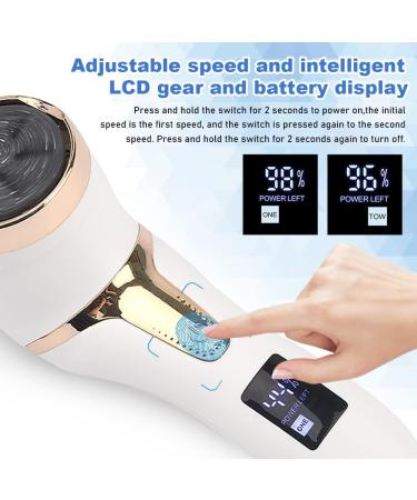 Electric Callus Remover with Dust Collector | Rechargeable & Waterproof Foot File | Professional Foot Care Kit for Dead Skin Removal - White - Buy Online on GoSupps.com