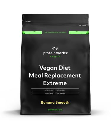 Protein Works - Vegan Diet Meal Replacement Extreme | Plant Based Meal Replacement Shake | Added Vitamins | Aids Weight Loss | 8 Servings | Banana Smooth | 500g Banana Smooth 500 g (Pack of 1)