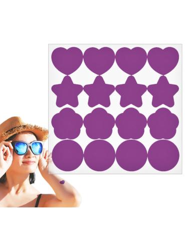16 Patch - Detection Test Stickers UV Sticker Waterproof Sunscreen Patches | Testing Color Changing Stickers For Beach Swimming For Summer Beach Kids & Adults (Transparent Purple)