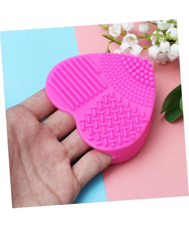 Cabilock Silicone Tool Brush Cleaner Mat Brush Cleaning Pad Brush Washing Mat Makeup Brush Cleaning Tool Heart-shaped Cleaning Supplies 8X8.5cm Rosy - Buy Online on GoSupps.com