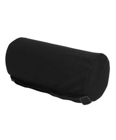 Waist Support Cylinder Pillow Back Roll Lumbar Support Pillow Multifunctional Adjustable Strap for Office Chairs (Black)