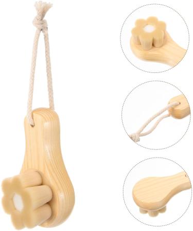 Housoutil Facial Wash Brush with Wooden Handle Face Brush Face Sponges Facial Cleansing Brush Face Scrubber Face Exfoliator Face Dry Brush Manual Cleasing Milk Artificial Fiber - Buy Online on GoSupps.com