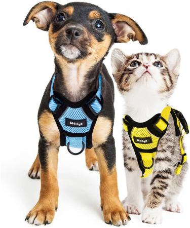 Breakproof Cat Dish & Adjustable Leash Set - Soft Reflective Kitten Vest for Small Cats (Yellow XS) - Buy Online on GoSupps.com