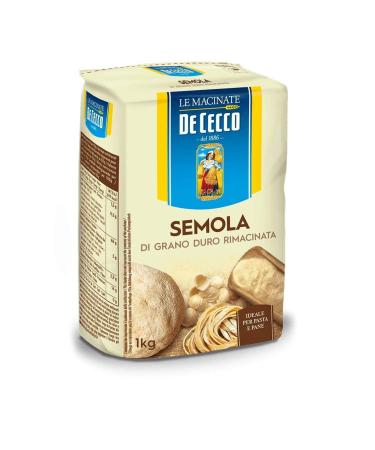 De Cecco - Durum wheat semolina - Semola di grano duro rimacinata (6 x 1 kg) 1 kg (pack of 6)