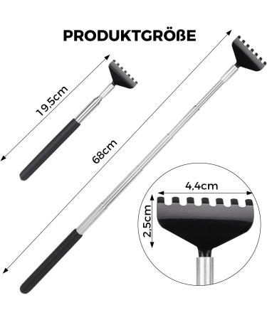 Vocibo Back Scratcher Set - 2 Stainless Steel Back Scratchers for Head & Body Massage - Pull-Out Design (Black) | International Shipping - Buy Online on GoSupps.com