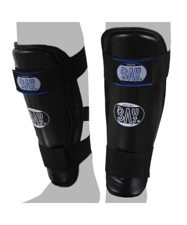 Bay "Comfort" full contact shin protection black shin legiser PU leather safety martial arts kickboxing kick boxing Thai boxing muay thai karate taekwondo size xs s m l xl children adult men women women