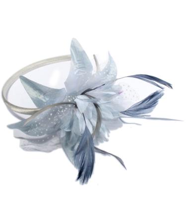 Ladies Beautiful Flower Headband Alice Band Fascinator. Available in Grey/Silver Pink amd Black Colours. (Silver)