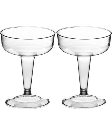 DecorRack 24 Cocktail Glasses - Stackable Stemmed Plastic Champagne Cups for Outdoor Parties, Weddings, and Picnics - Reusable, Shatterproof Disposable Wine Glasses (Pack of 24) - Buy Online on GoSupps.com
