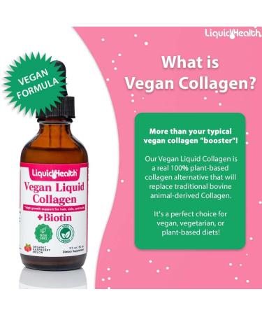 LIQUIDHEALTH Organic Methyl B12 5000mcg Vitamin Drops with Tart Cherry Juice & 100% Vegan Plant-Based Collagen Plus Biotin Drops - Natural Energy Boost Improve Focus Hair & Nail Growth Skin Health - Buy Online on GoSupps.com