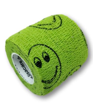 Lisacare pavement children - 12 rolls 5cm wide - self -adhering elastic for children - huge color and motif selection - bandages for comforting (smiley green) Smiley Gr n 12er set