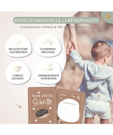 Life Compass Milestone Cards - 55 Magical Monthly Maps & Wooden Card Stand | Perfect Baby Shower Gift with Beautiful Packaging - Buy Online on GoSupps.com