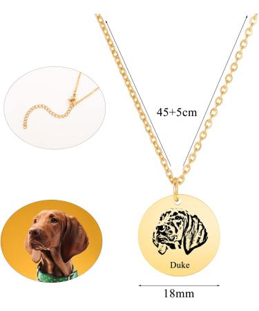 Shop HooAMI Personalized Necklace for Men - Custom Dog Cat Pet Pendant Jewelry Chain in Gold - Buy Online on GoSupps.com