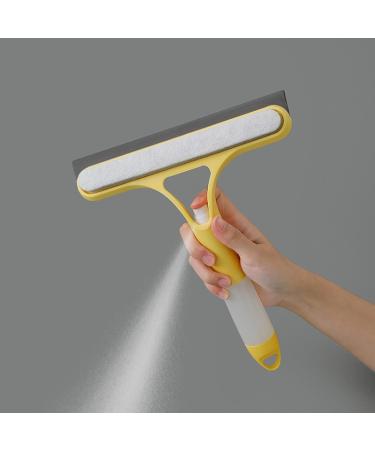 Glass Brush Glass Cleaner Wiper Multi-Function Spray Cleaning Brush Bathroom Mirror Silicone Rubber Strip Yellow - Buy Online on GoSupps.com