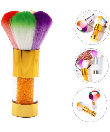 Mikinona 1pc Dust Brush Nail Art Brush Tool Nail Cleaning Gadget Powder Cleaner Nail Scrubbing Brush Manicure Supplies Powder Brush Cleaner Fake Hair Edges Acrylic Nail Brush Nylon Wool 11.5x6cm Golden - Buy Online on GoSupps.com