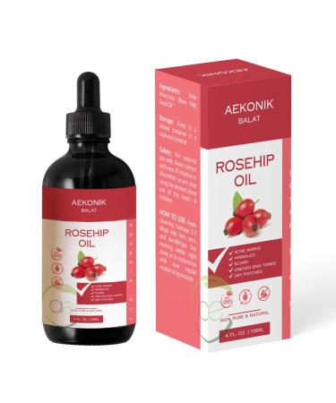 Rosehip Oil for Acne & Wrinkle Reduction - Natural Anti Aging Serum with Organic Essential Oil - Face Moisturizer Skin Care Oil - Effective & Versatile Beauty Serum | 4fl oz (118 ml)