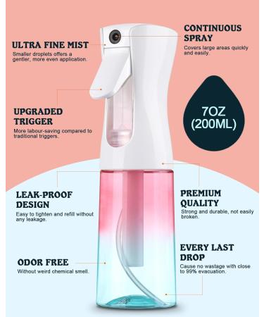 Buy Creamify 200ml Continuous Spray Bottle - Ultra Fine Mist for Hair & Plants | Color Gradient Hairdresser & Garden Accessories - Buy Online on GoSupps.com