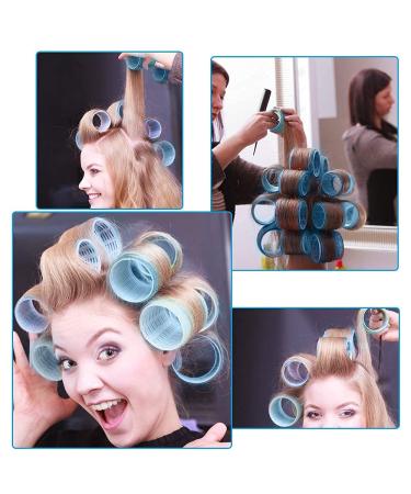 Jumbo Heatless Hair Rollers Set for Long Hair - 24 Packs (Blue) with Clips & Comb - Buy Online on GoSupps.com