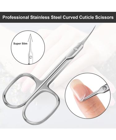ANRUI Professional Stainless Cuticle Scissors - Deadskin Cutter for Fingernail, Toenail, Eyebrow & Eyelash Grooming - Silver - Buy Online on GoSupps.com