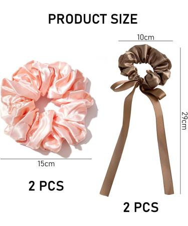 4 Pieces Large Intestine Scrunchies Silk Scrunchies Silk Scrunchies Satin Scrunchies Women'S Satin Scrunchies Women'S Silk Scrunchies Silk Scrunchies - Buy Online on GoSupps.com