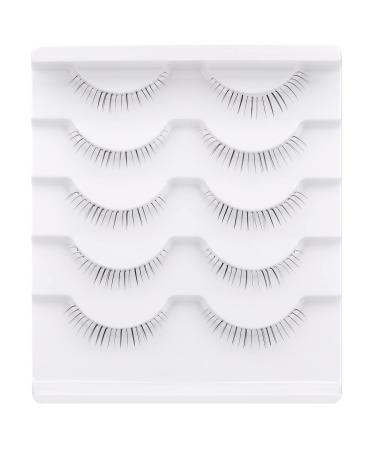 Natural Wispy Mink Bottom False Eyelashes - Handmade, Reusable, Clear Band - Pack of 6 - Buy Online on GoSupps.com