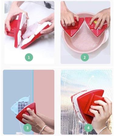 Double-Sided Window Cleaning Brush Glass Wiper Magnetic Cleaning Tools Outside Window Cleaner Magnetic 5-Gear Adjustable for high Rise Window - Buy Online on GoSupps.com
