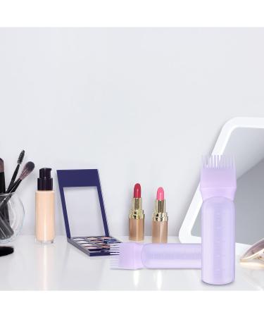 WLLHYF Root Comb Applicator Bottle 6 Ounce Hair Oil Applicator 1 Pack Applicator Bottle Brush with Graduated Scale Hair Root Comb Color Applicator for Hair Dye (Purple) - Buy Online on GoSupps.com