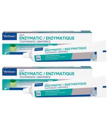 Enzymatic Toothpaste Dual Pack | Eliminates Bad Breath by Removing Plaque & Tartar Buildup | Best Pet Dental Care Toothpaste | Poultry Flavor 2 x 70g Tube