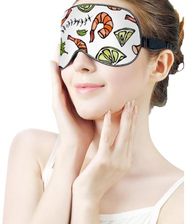Shrimp and Prawn Sleep Mask - Adjustable Eye Cover for Sleeping, Travel, and Napping - Buy Online on GoSupps.com