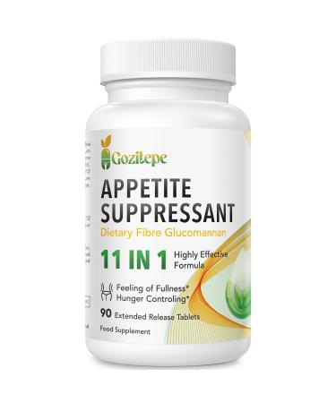 Fat Burner & Appetite Suppressant Glucomannan 1500mg with Green Tea Extract 11 in 1 Highly Effective Formula - Hunger Controlling & Weight Management (90 Tablets - 1 Month Supply)