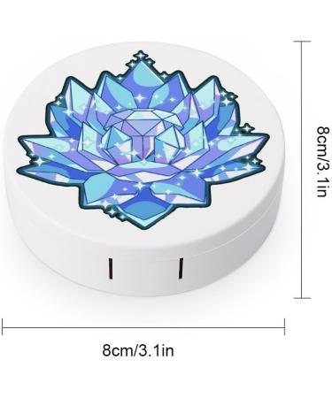Lotus Crystal Cute Contact Lens Case - Portable Round Storage Box Kit with Mirror for Daily Outdoor Travel - Buy Online on GoSupps.com