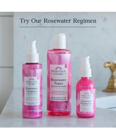 HERITAGE STORE Rosewater Concentrate - Hydrating Face Mist & Aromatherapy Essence with Damask Rose - Vegan Hypoallergenic 60-Day Guarantee - 2oz - Buy Online on GoSupps.com