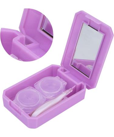 Verdant Touch Cartoon Contact Lens Case Kit - Purple Multi-Colored Holder & Tweezers Set for Easy Use | International Shipping Available - Buy Online on GoSupps.com