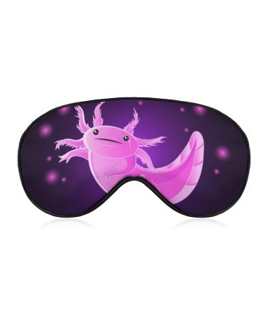 Sleep Mask Glowing Pink Axolotl Eye Mask with Adjustable Strap for Sleeping Cute Kawaii Eye Sleep Shade Cover Blocks Light Reduces Puffy Eyes Gifts Style-4