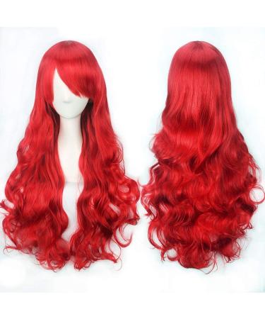 ColorfulPanda Charming Long Red Curly Full Wavy Hair Wig Anime Cosplay Halloween Costume Party Synthetic Wigs for Women